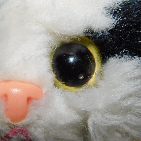 Vintage 1992 Tyco Kitty Kitty Kittens Black White 7" Plush Stuffed Purring Cat - Picture 3 of 8